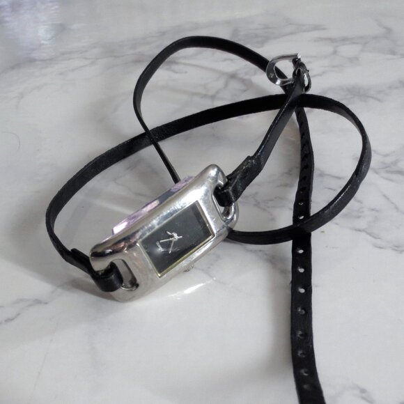 Silver and Black Wrap Around Wrist Watch - Picture 3 of 6